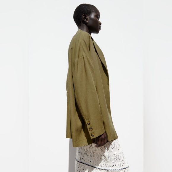 NWOT Zara open front blazer jacket - M - Picture 3 of 11